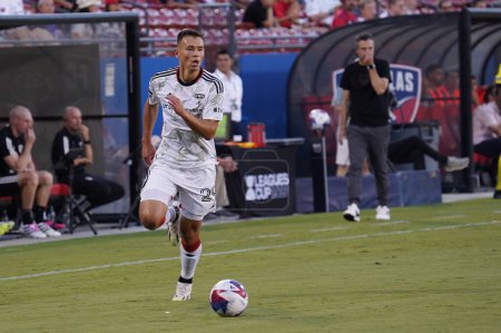 Photo for August 2, 2023, Frisco, Texas, United States: Dallas' Sam Junqua in action during the Leagues Cup match between FC Dallas and Mazatlan played at Toyota Stadium on Wednesday August 2, 2023 in Frisco, Texas, United States - Royalty Free Image