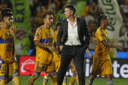 Photo for May 25, 2023, Monterrey, Mexico: Robert Dante Siboldi coach  of Tigres of UANL  during the Closing Tournament Final match, between Tigres of UANL and Chivas of Guadalajara of the Football MX League at University Stadium - Royalty Free Image