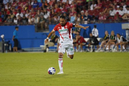 Photo for July 25, 2023, Fisco, United States: Necaxa's captain Jose Esquivel kicks the ball during the Leagues Cup match between FC Dallas and Necaxa at Toyota Stadium - Royalty Free Image