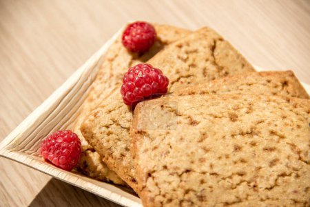 Photo for French bread dessert accompanied with Raspberry fruit - Royalty Free Image