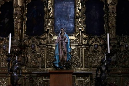 Téléchargez les photos : 25 octobre 2023, Mexico, Mexique : L'art sacré dans la cathédrale métropolitaine de Mexico - en image libre de droit