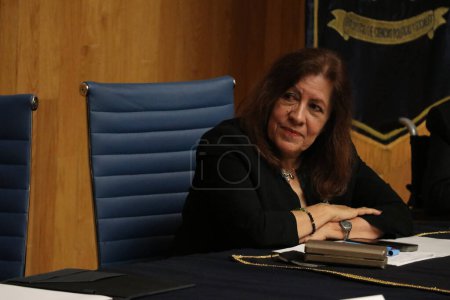 Photo for November 13, 2023, Mexico City, Mexico: Dr. Carola Garca Caldern, director of the Faculty of Political and Social Sciences (FCPyS) of UNAM, presented her 3rd activity report at the Pablo Gonzlez Casanova Auditorium of the Faculty of Political - Royalty Free Image