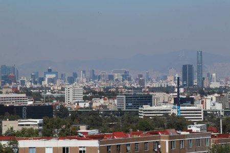 Photo for November 24, 2023, Mexico City, Mexico: The panoramic view of Mexico City can be seen from the Fuentes Brotantes viewpoint in the south of Mexico City - Royalty Free Image