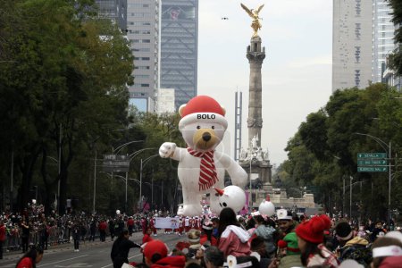 Photo for December 2, 2023, Mexico City, Mexico: Thousands of people attend the Bolo Fest Christmas parade on Reforma Avenue in Mexico City - Royalty Free Image