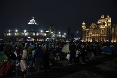 Photo for December 11, 2023, Mexico City, Mexico: Millions of parishioners visit the Basilica of Guadalupe to celebrate the Virgin of Guadalupe on the 492nd anniversary of her appearance on Cerro del Tepeyac in Mexico City - Royalty Free Image