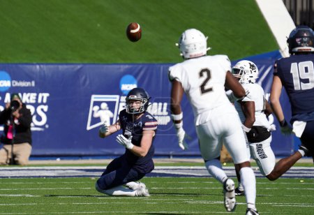 Photo for December 16, 2023, McKinney, Texas, United States: Colorado's wide receiver Max McLeod catches a pass during the NCAA Division II Football Championship between Harding University and Colorado School of Mines - Royalty Free Image