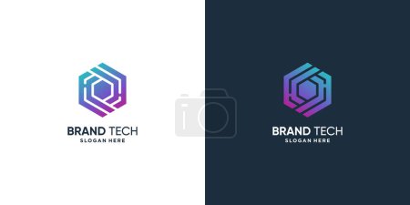 Illustration for Technology logo with modern concept Premium Vector part 1 - Royalty Free Image