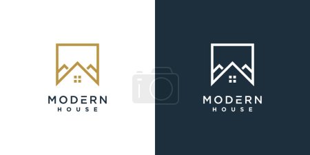 Téléchargez les illustrations : Logo de maison moderne concept de forme unique Premium Vector partie 2 - en licence libre de droit