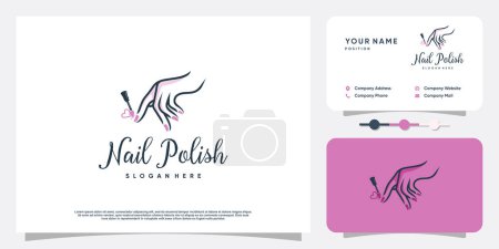 Illustration for Nail beauty logo design with creative element style for fashion Premium Vector - Royalty Free Image