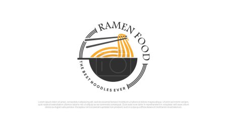 Noodle logo design vector with modern concept idea