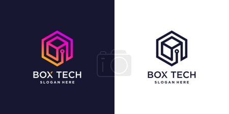Illustration for Box tech logo design with modern concept - Royalty Free Image
