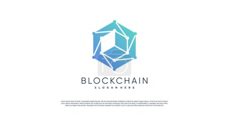 Illustration for Blockchain logo design with modern style idea - Royalty Free Image