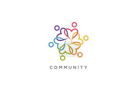 Diseño de logotipo comunitario con estilo creativo moderno