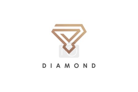 Téléchargez les illustrations : Design logo diamant avec un concept unique moderne - en licence libre de droit