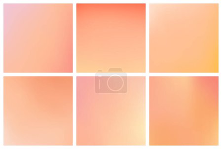 Illustration for Peach fuzz. Set of vector gradient backgrounds in trendy light warm color of the year. For covers, wallpapers, branding, social media and other modern projects. - Royalty Free Image