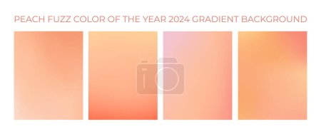 Illustration for Peach fuzz. Set of vector gradient backgrounds in trendy light warm color of the year. For covers, wallpapers, branding, social media and other modern projects. - Royalty Free Image