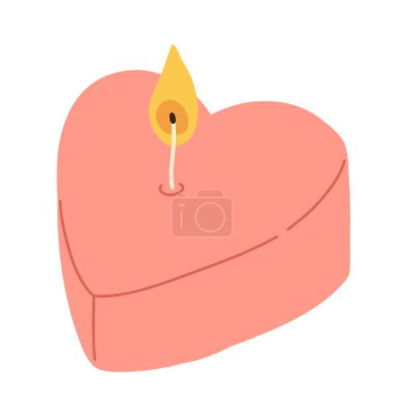Various Candles. Different shapes and sizes. Pillar, jar candle, square, container candle, heart shaped. Decorative wax candles for relax and spa. Matches, candle snuffer. Hand drawn Vector set