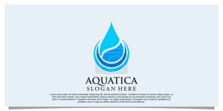 Ilustración de Diseño del logotipo del agua con efecto splash concepto simple Vector Premium Parte 1 - Imagen libre de derechos