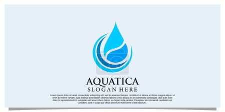 Ilustración de Diseño del logotipo del agua con efecto splash concepto simple Vector Premium Parte 2 - Imagen libre de derechos