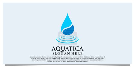 Ilustración de Diseño del logotipo del agua con efecto splash concepto simple Vector Premium Parte 3 - Imagen libre de derechos