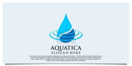 Ilustración de Diseño del logotipo del agua con efecto splash concepto simple Vector Premium Parte 4 - Imagen libre de derechos