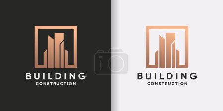 Ilustración de Diseño del logotipo del edificio para la construcción con concepto creativo - Imagen libre de derechos