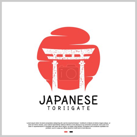 Ilustración de Plantilla de diseño del logo de la puerta torii japonesa con concepto creativo Premium Vector - Imagen libre de derechos