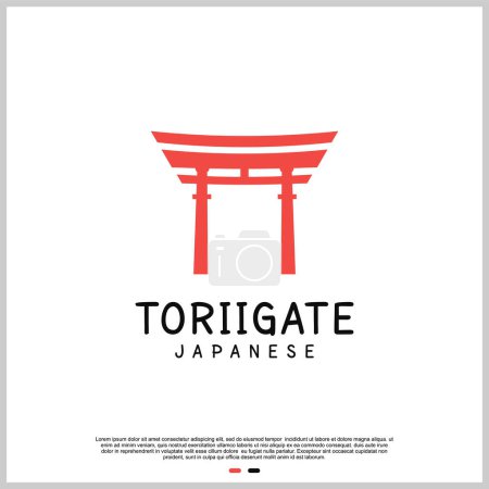 Ilustración de Plantilla de diseño del logo de la puerta torii japonesa con concepto creativo Premium Vector - Imagen libre de derechos