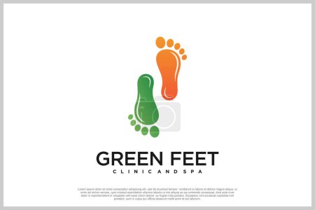 Téléchargez les illustrations : Conception de logo de réflexologie avec podiatrie et clinique des pieds concept unique Premium Vector - en licence libre de droit