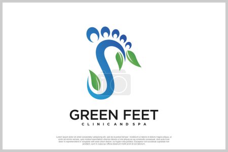 Ilustración de Diseño del logotipo de reflexología con podología y clínica de pie concepto único Vector Premium - Imagen libre de derechos