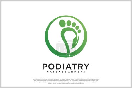 Ilustración de Diseño del logotipo de reflexología con podología y clínica de pie concepto único Vector Premium - Imagen libre de derechos