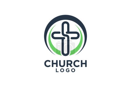 Téléchargez les illustrations : Logo de l'église conception créative concept unique - en licence libre de droit