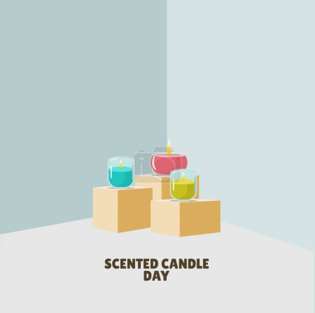 Foto de Ilustración vectorial de varias velas de aroma en un día de vela .scented bloque - Imagen libre de derechos