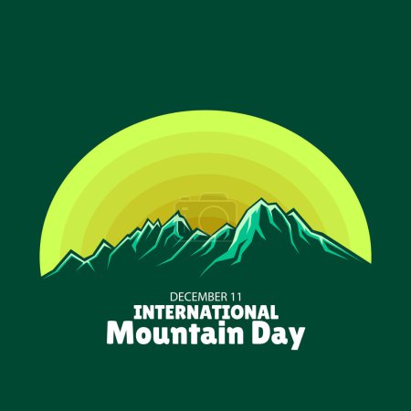 Téléchargez les illustrations : Journée internationale de la montagne Illustration vectorielle. Convient pour carte de vœux, affiche et bannière. 11 décembre - en licence libre de droit