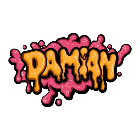 Illustration for Graffiti  names with hand drawn design - Royalty Free Image