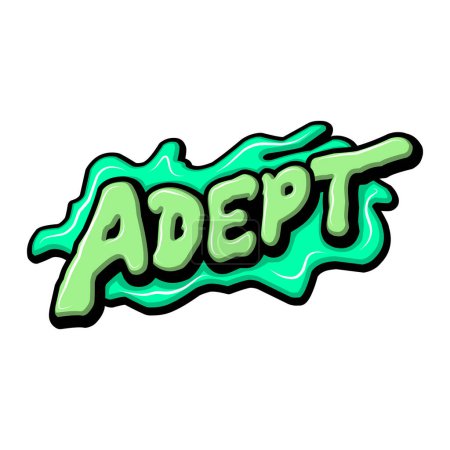 Illustration for Adept graffiti lettering typography art illustration - Royalty Free Image