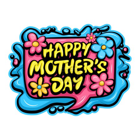 Téléchargez les illustrations : Joyeuse fête des mères graffiti typographie - en licence libre de droit