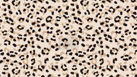 un patrón de impresión de leopardo en negro y beige, textura de piel animal, ilustración de arte de pared de manchas marrón claro y profundo sobre fondo de color claro