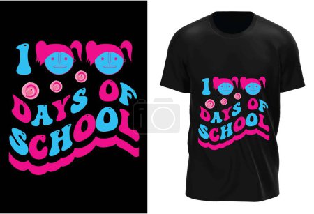 Illustration for 100 Days of school t shirt design - Royalty Free Image