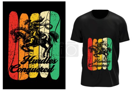Illustration for Horse jumping t-shirt design - Royalty Free Image