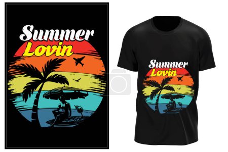 Ilustración de Campamento de verano Camiseta diseños - Imagen libre de derechos