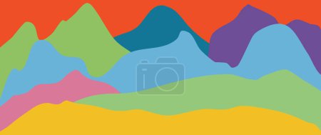 Téléchargez les photos : Coucher de soleil à l'illustration vectorielle canyon montagne bon pour le papier peint, toile de fond, bannière, fond, conception touristique et modèle de conception - en image libre de droit