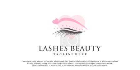 Beauty eyelash logo design for woman with creative element Premium Vector