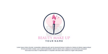 Téléchargez les illustrations : Maquillage Logo design Avec femme de beauté Premium vecteur - en licence libre de droit
