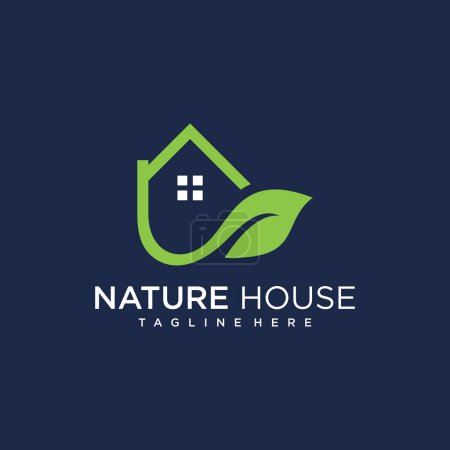 Illustration for Green house logo design concept with simple and unique style Premium Vector - Royalty Free Image