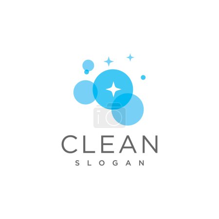 Ilustración de Logo limpio con diseño de burbujas vector premium - Imagen libre de derechos