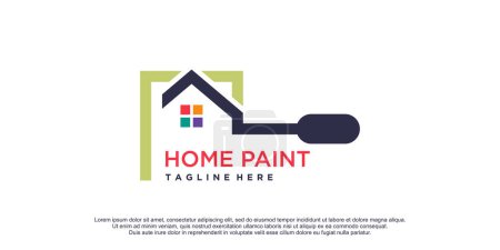 Home paint logo design with creative design premium vector