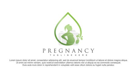 Illustration for Pregnant logo design combination with drop logo premium vector - Royalty Free Image