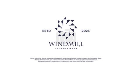 Illustration for Windmill logo with creative concept design icon illustration - Royalty Free Image