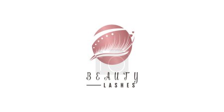 Illustration for Beauty lash logo with creative design premium vector - Royalty Free Image